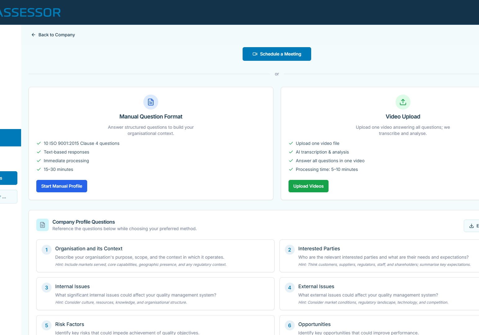 Profile Creation Screen